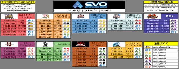 evo2015スケジュールまとめ