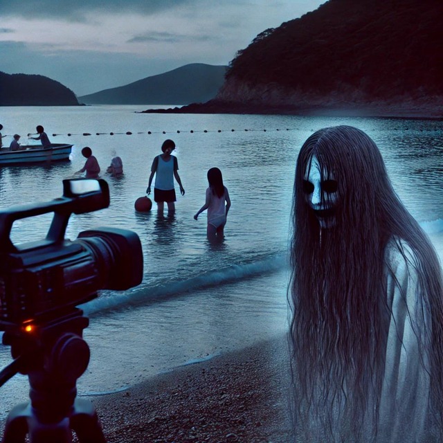 A_haunting_scene_from_a_beach_in_Amami_at_dusk._A_