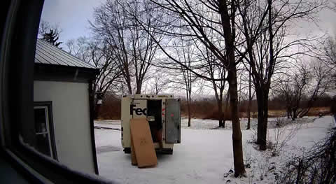 Delivery Truck Drives Off with Deserted Package