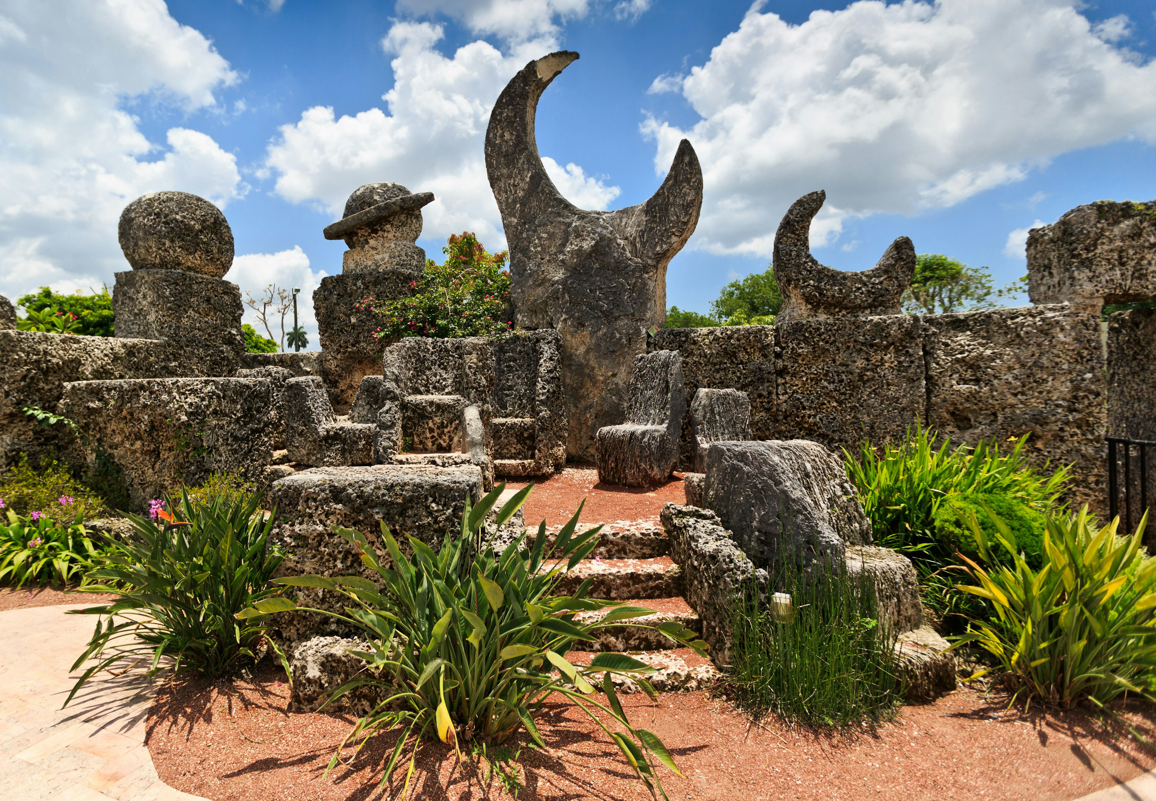 Exterior view of Coral Castle in Homestead, Florida