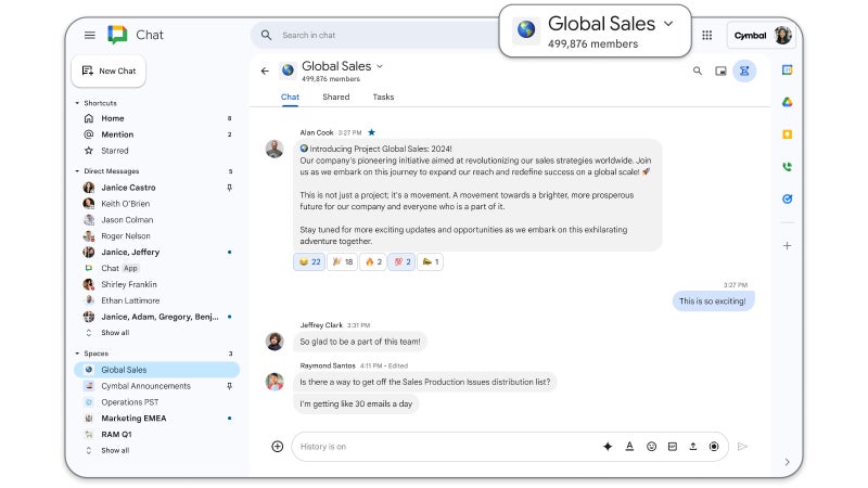 Google Chat and Sheets get significant improvements in latest updates