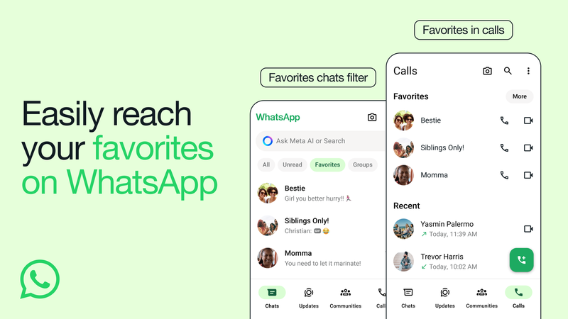WhatsApp now lets you favorite chats and group conversations