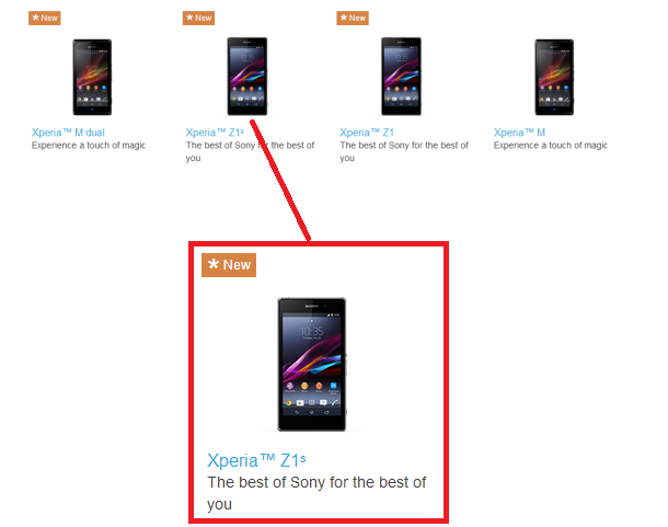 The Sony Xperia Z1s showed up on Sony&#039;s website before getting pulled - Image of Sony Xperia Z1s shows up on Sony&#039;s web site before getting pulled
