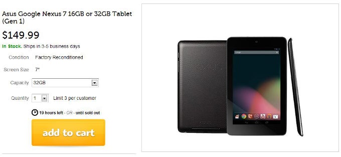 Woot! puts last year&#039;s Nexus 7 tablet on sale for $130, 32 GB version goes for $150