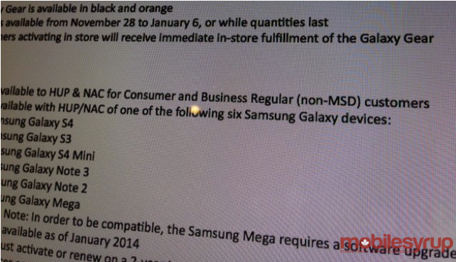 Leaked document shows that the Rogers version of the Samsung Galaxy Meg 6.3 will receive Android 4.3 in January - Rogers&#039; Samsung Galaxy Mega 6.3 to get Android 4.3 in January