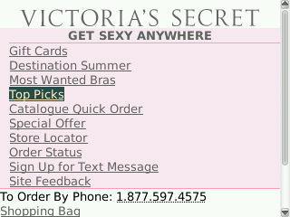 Victoria Secret&#039;s mobile web site has something for every body