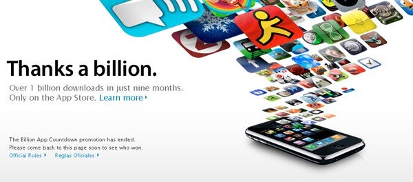 Apple&#039;s App Store hits 1,000,000,000 downloads