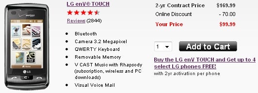 Déjà vu: Verizon lowers enV Touch back to $99 with contract