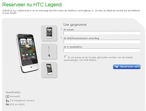 HTC Legend expected to go on sale in March according to Dutch web site