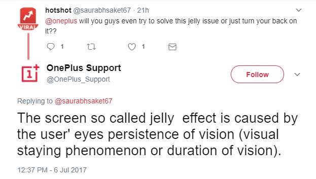 OnePlus backtracks on the &quot;Jelly effect&quot; again. (Update: not really)