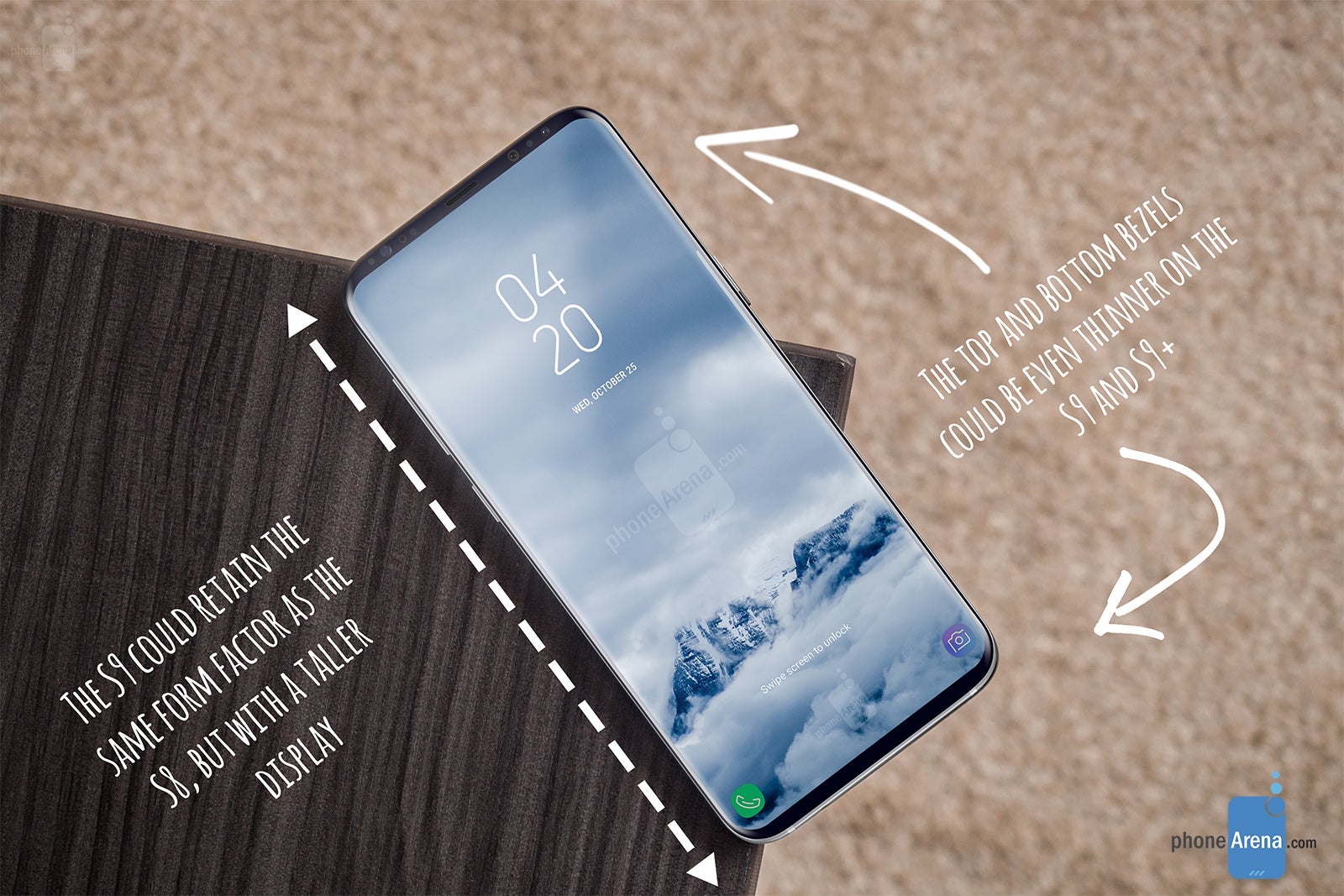 The Galaxy S9 and S9+ may retain the form factor of the S8 and S8+, but with taller displays and thinner bezels. This would also mean a taller aspect ratio, akin to that of the iPhone X. The other option would be to make the phones wider and retain the current 18.5 by 9 screen aspect ratio, while making the bezels thinner - Awesome Galaxy S9 renders offer an early glimpse at what Samsung&#039;s next flagships might look like