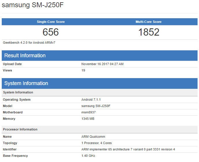 Samsung Galaxy J2 Pro (2018) alleged specs confirm it&#039;s an entry-level smartphone