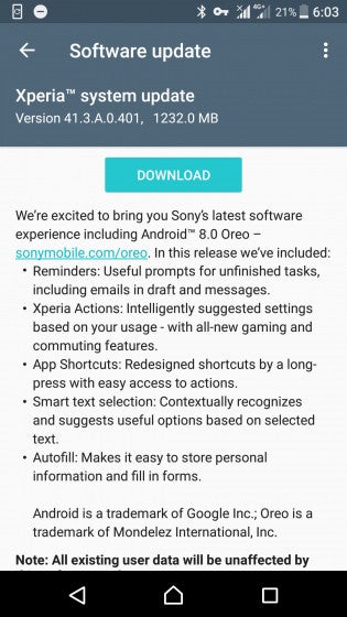 Sony Xperia XZ and XZs receiving Android 8.0 Oreo update