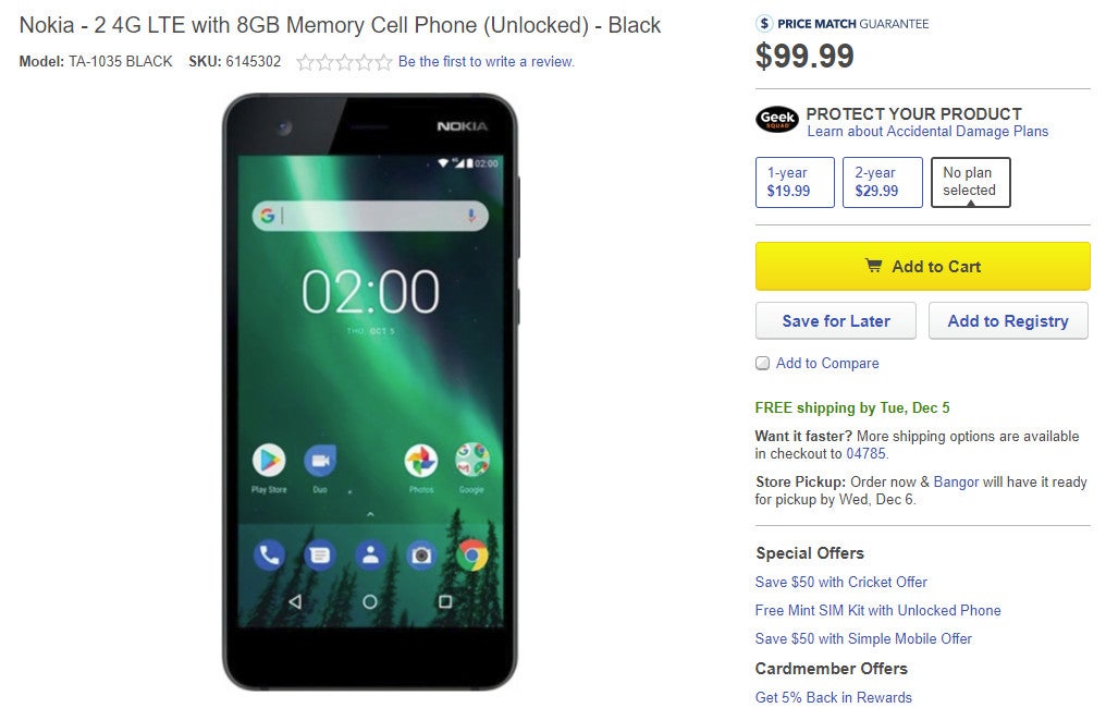 Nokia 2 now available for purchase at Best Buy and B&amp;H for $99