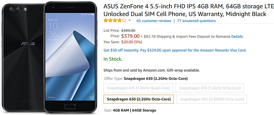 Brand new Asus ZenFone 4 is already slightly cheaper than at launch