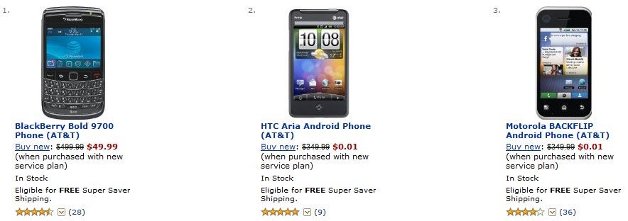 Amazon is selling every AT&amp;T phone in its offering for $0.01
