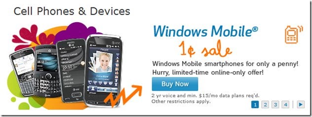 AT&amp;T is dropping the price of their Windows Mobile phones to $0.01