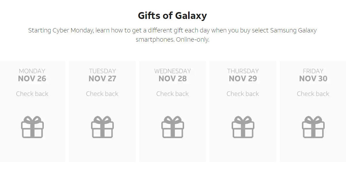 AT&amp;T debuts Black Friday deals, offers gifts when you buy Samsung Galaxy smartphones