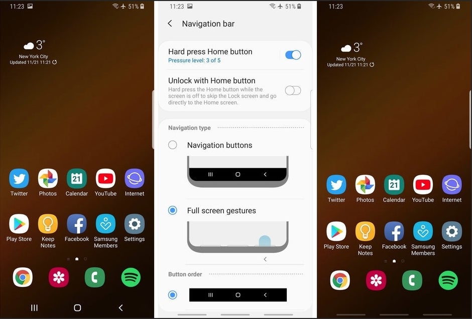 One UI carries a trendy gesture navigation options - The new One UI on the Verizon/AT&amp;T Galaxy S9 with Android Pie gets thumbs up (results)