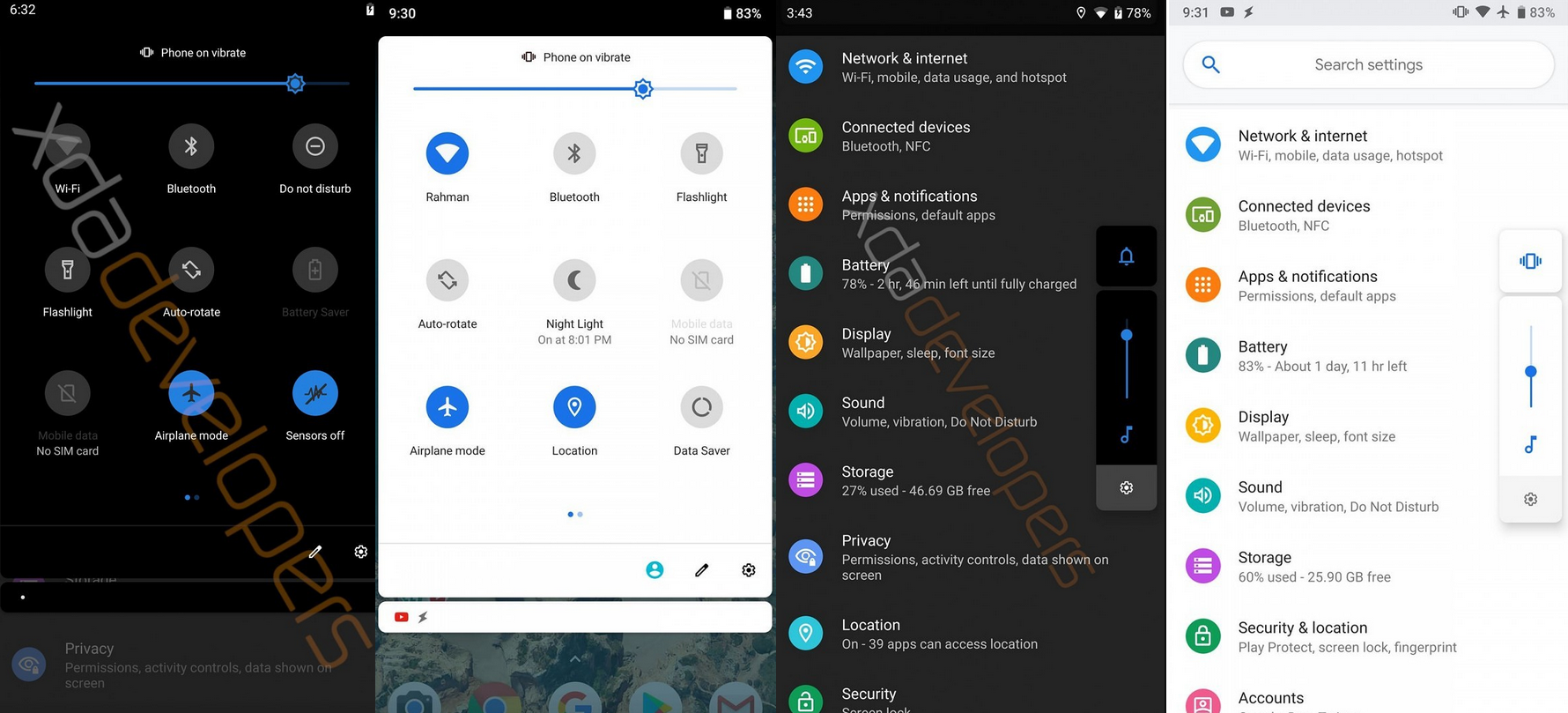 System-wide Dark Mode on Android Q compared with Light Mode on Android Pie - Android Q&#039;s system-wide Dark Mode could work with some third party apps