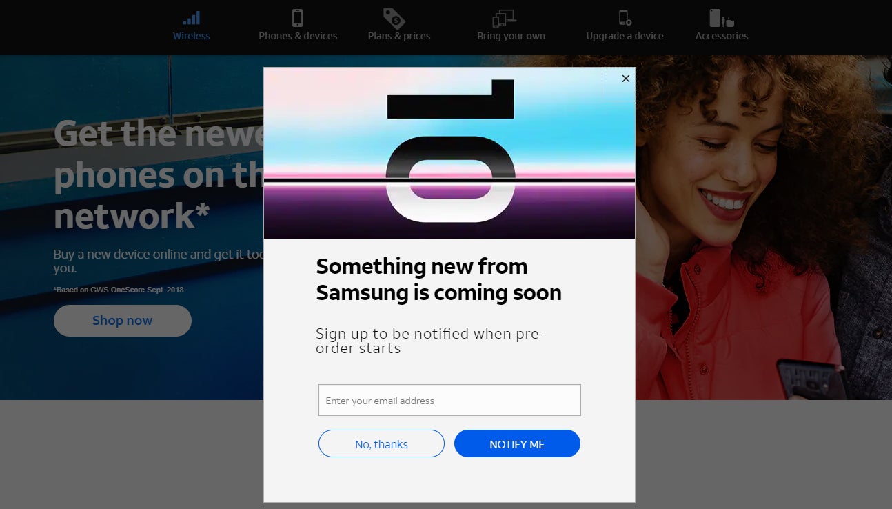 AT&amp;T already lets you sign up for Samsung Galaxy S10 pre-order news