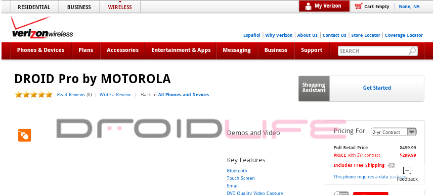 Motorola DROID Pro to wear $299 price tag at Verizon?