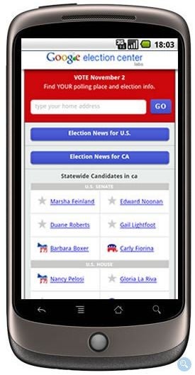 Google Election Center encourages you to vote