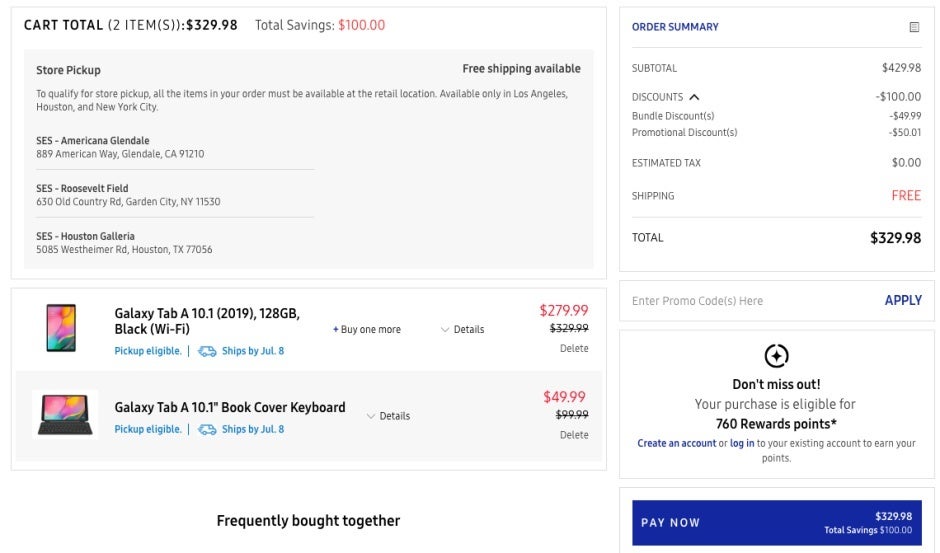 Bundle Samsung&#039;s 128GB Galaxy Tab A 10.1 (2019) with a keyboard and save $100 overall