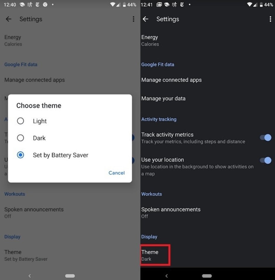 Dark theme is now available for the Google Fit app - Another Google app now has dark theme to save your eyes from melting