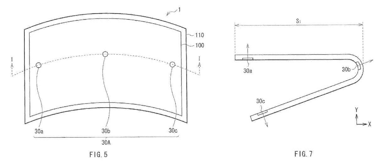 30a, 30b and 30c are the sensors part of the display&quot;&amp;nbsp - Sony patents flexible display with built-in sensors