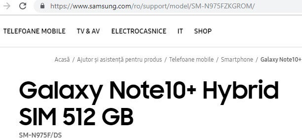 Galaxy Note 10+ 512 GB confirmed! - The Galaxy Note 10+ has been accidentally confirmed by Samsung, 256 GB and 512 GB variants spotted