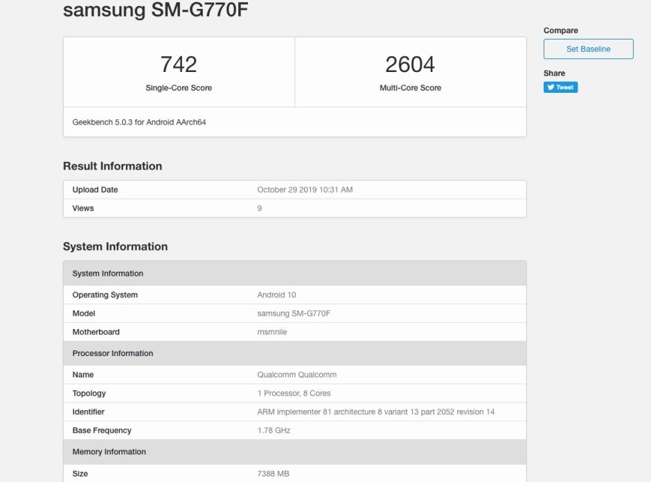 Samsung Galaxy S10 Lite benchmark lends credence to state-of-the-art specs