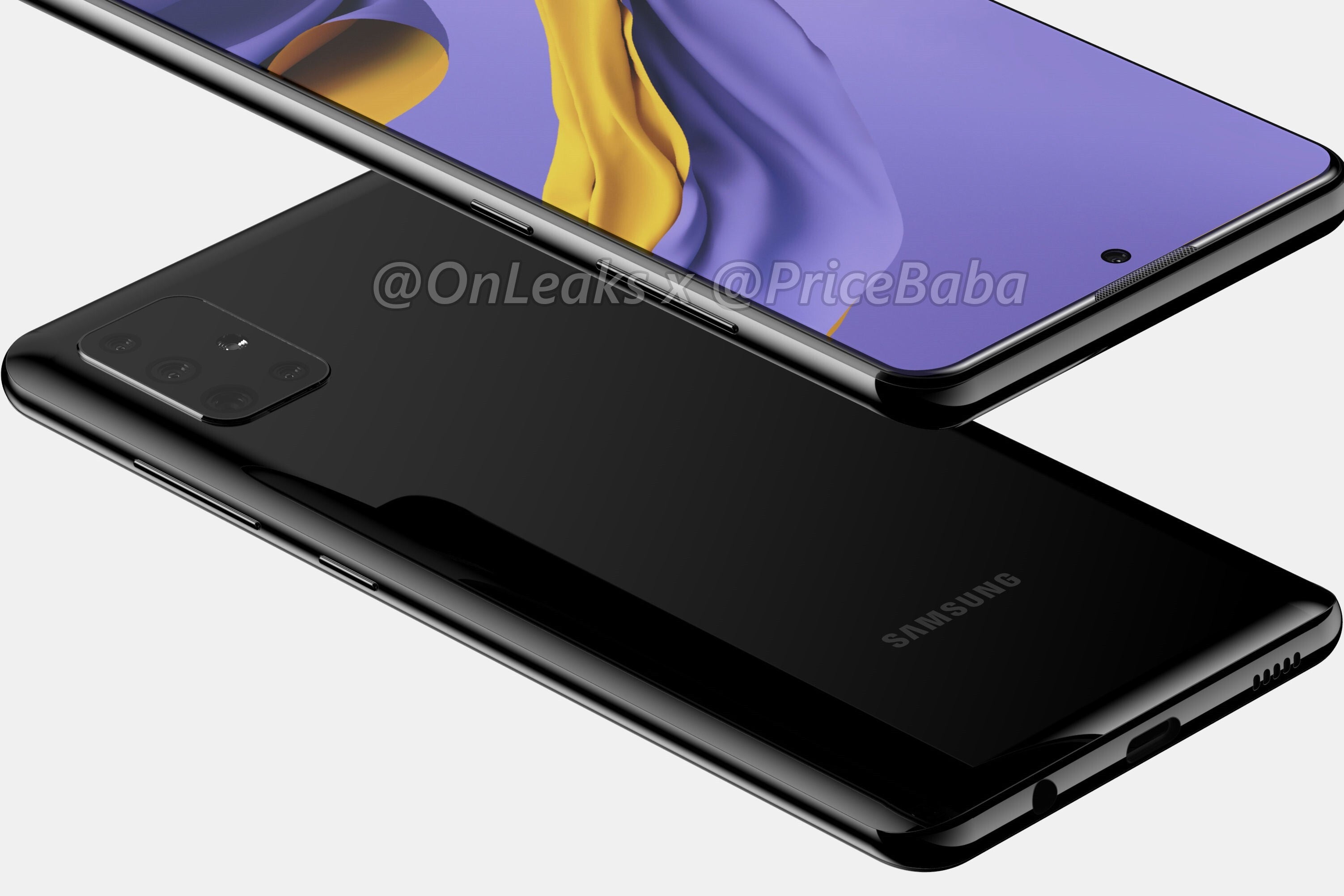 Samsung Galaxy A51 CAD-based render - Mid-range Galaxy A51 shows off its premium looks in leaked press shot