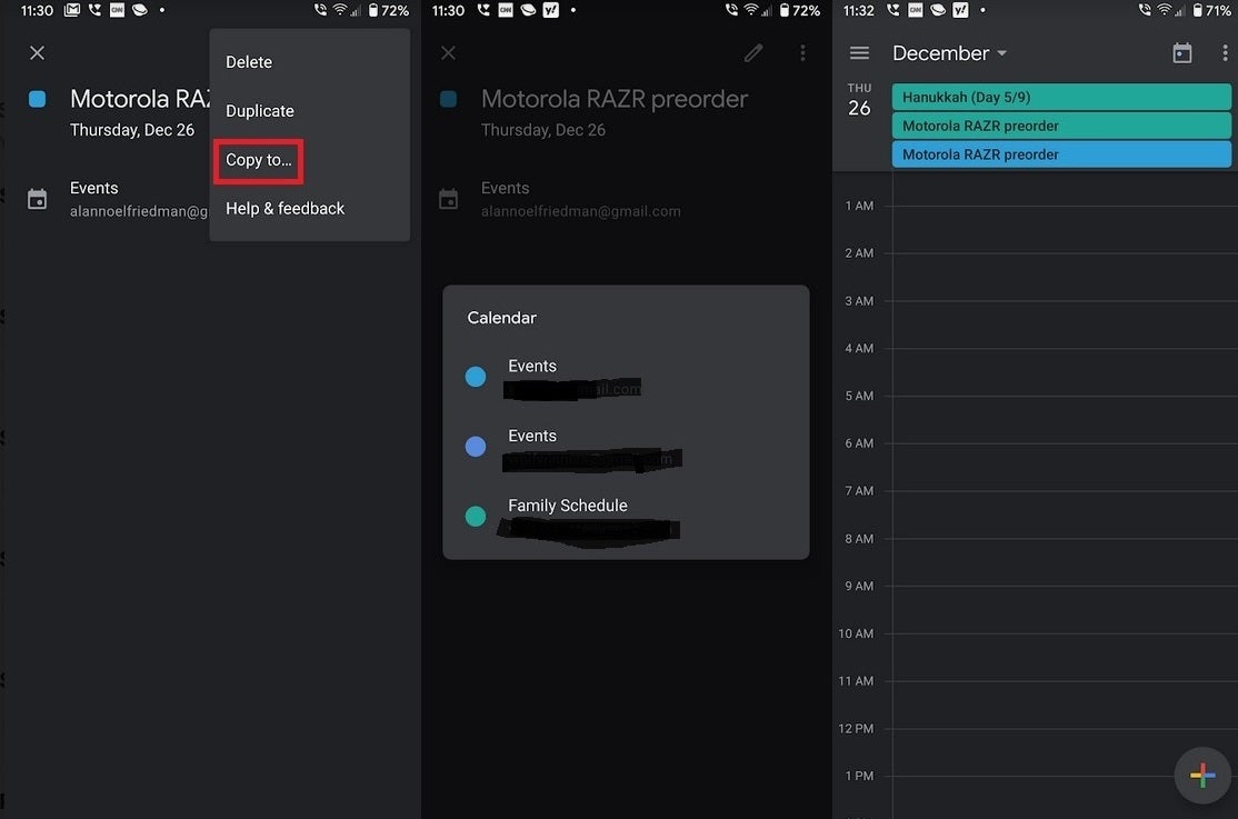 You can now move events from one account to another on the Android version of the Google Calendar app - Android version of Google Calendar app gains useful feature