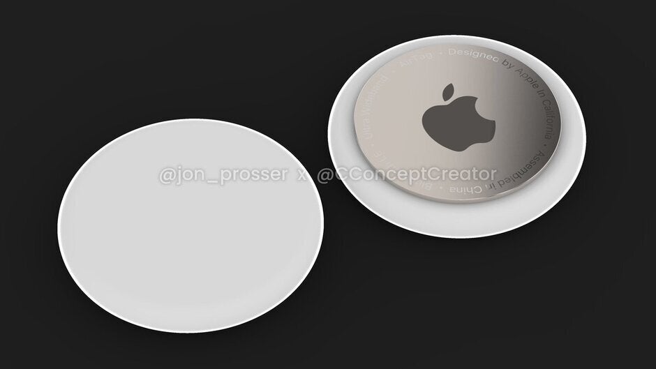 Render of Apple AirTags - Apple&#039;s latest iOS developer preview &quot;confirms&quot; that AirTags are real and on the way