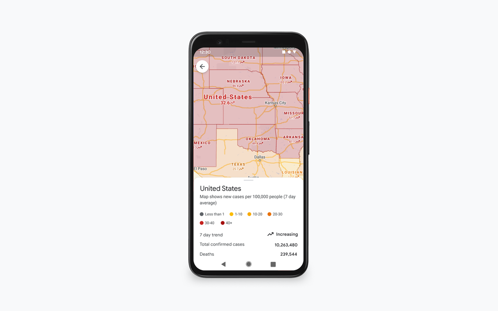 Google updates its COVID-19 layer in Maps
