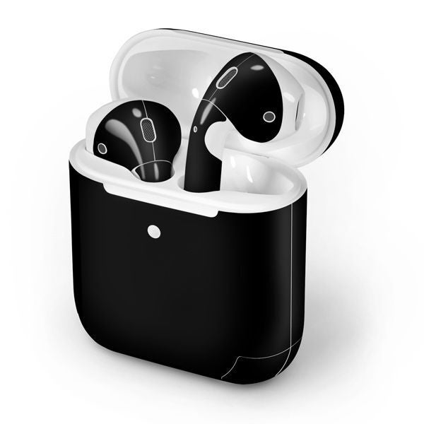 AirPods with simple black skin from Skinit - Black AirPods: do they exist and how to buy AirPods or AirPods Pro in black