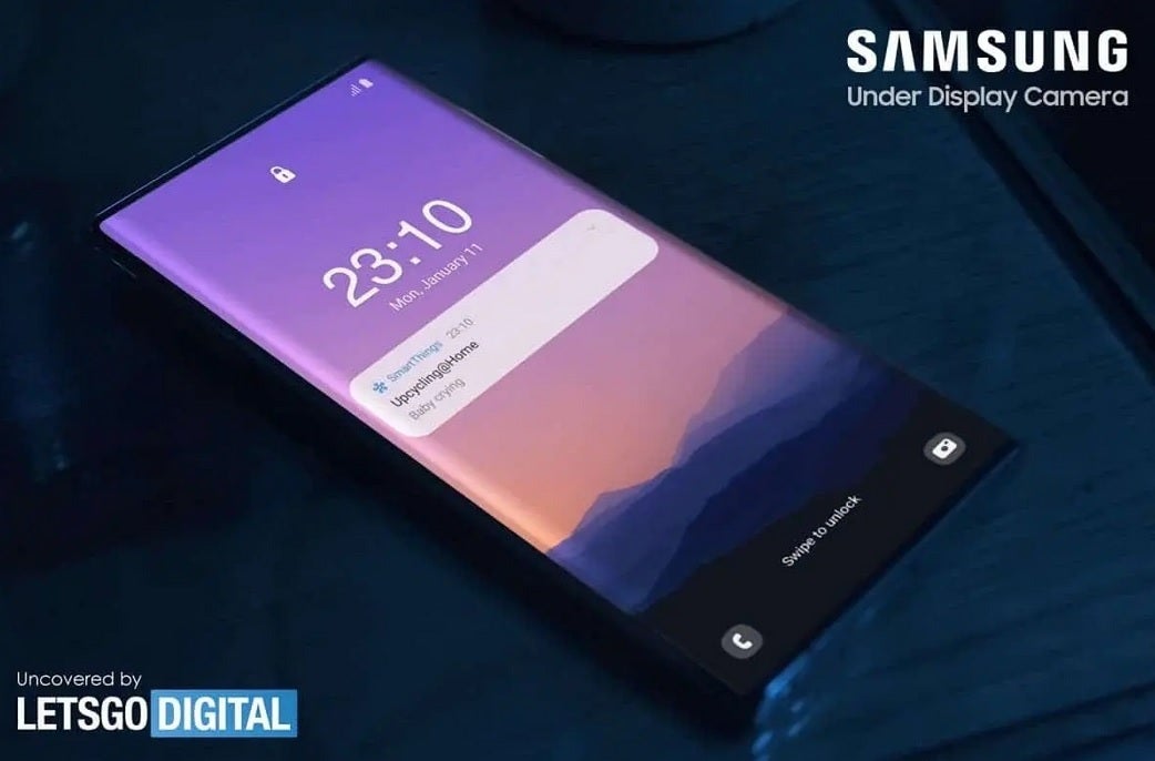 Screen grab from Samsung video shows what could be the Samsung Galaxy Note 21 using UPC technology - Samsung files to trademark name for its cool new Galaxy Note 21 feature