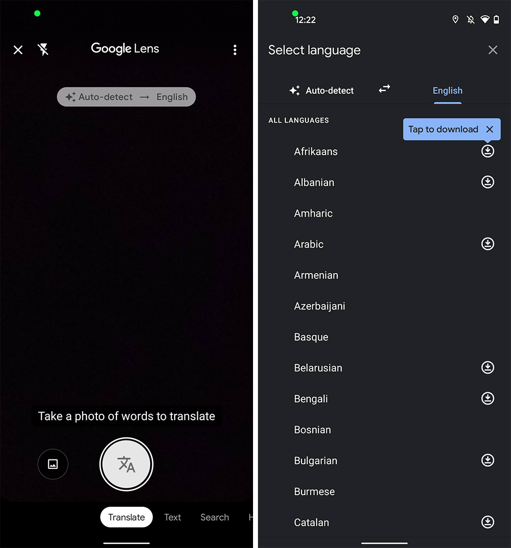 Google Lens now offers an offline translation feature