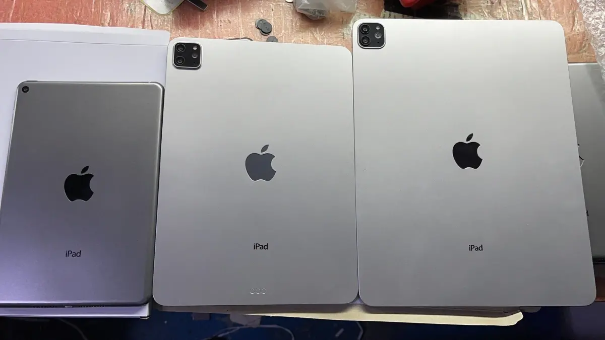 iPad mini 6, iPad Pro 11, iPad Pro 12.9 (2021) dummy models (left to right) - There&#039;s trouble on the horizon for Apple&#039;s MiniLED iPad Pro (2021)