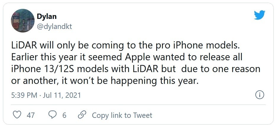 Tipster says that only iPhone 13 Pro models will feature a LiDAR sensor - Once again, LiDAR sensor to be found on upcoming iPhone &quot;Pro&quot; models only says tipster