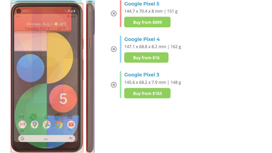 PhoneArena&#039;s Smartphone Size Comparison tool. - Say Goodbye to the compact Google Pixel flagship &amp; welcome Pixel 6 Pro/XL