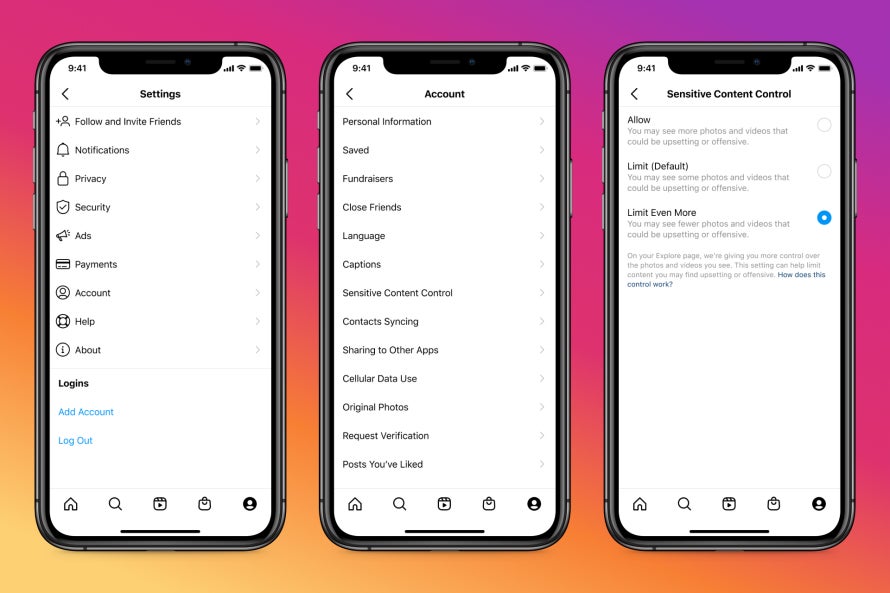 The Sensitive Content Control option - Instagram&#039;s new Sensitive Content Control feature gives you more control over what you want to see in &#039;Explore&#039;