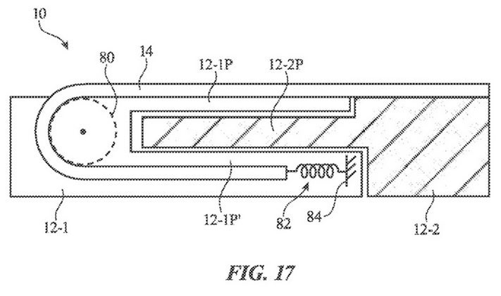 Image from Apple&#039;s patent Electronic Devices Having Sliding Expandable Displays. - Patent application reveals that Apple is considering the production of a rollable iPhone