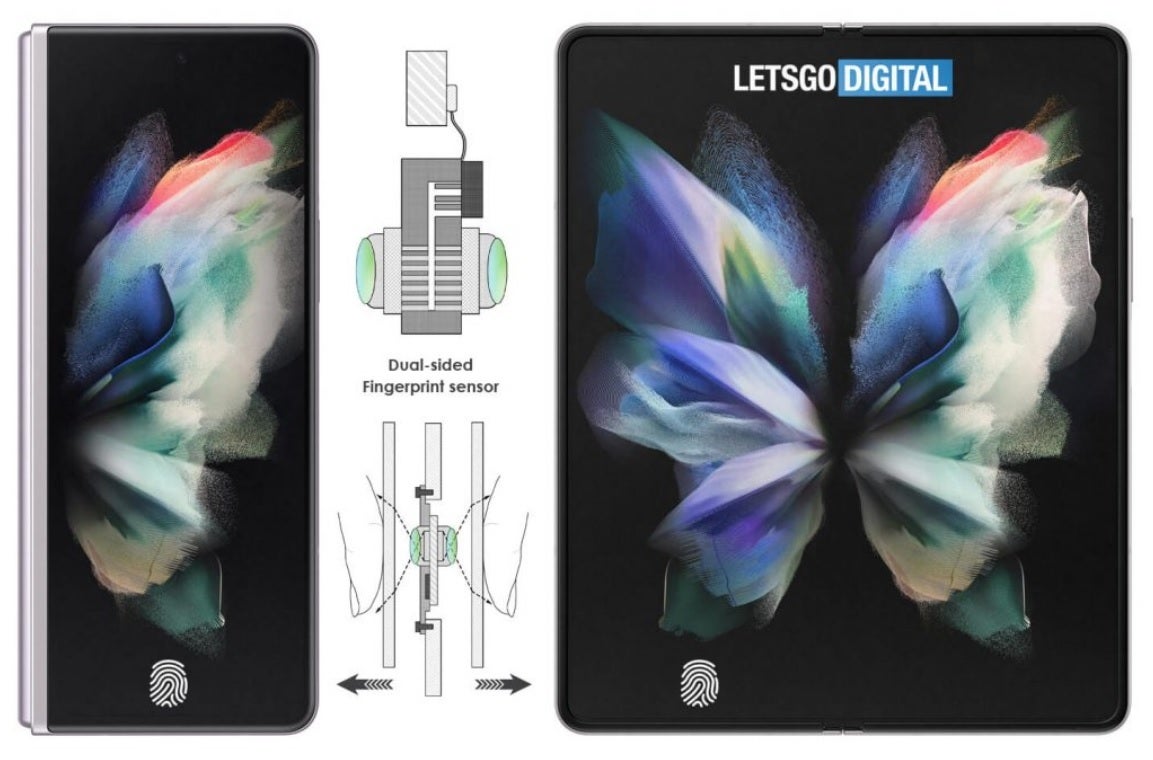 How Samsung&#039;s dual fingerprint scanner will work on a foldable device - Samsung seeks a patent protecting its dual-sided, under-display fingerprint sensor for the Fold 4 5G