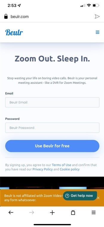 You can use your phone&#039;s mobile browser to schedule Beulr for your upcoming Zoom meeting - Beulr app creates the illusion that you&#039;re attending a virtual meeting even if you&#039;re sleeping