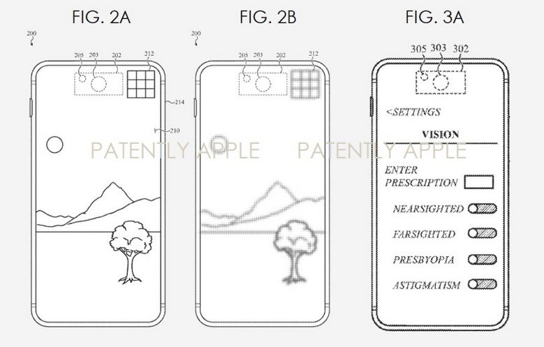 Illustration from the patent shows how a user can enter his information instead of using Face ID to identify the corrective eyewear needed - Patent filing shows that Apple is working on a display that adjusts to correct user&#039;s vision