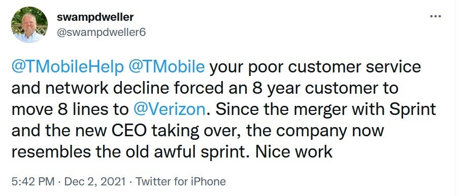 Former long time T-Mobile subscriber leaves for Verizon - T-Mobile&#039;s customer service is in decline