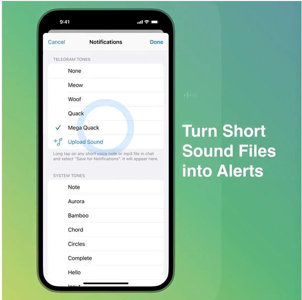 Pick your own notification sounds, mute chats for 30 mins (or 2 months) with new Telegram update