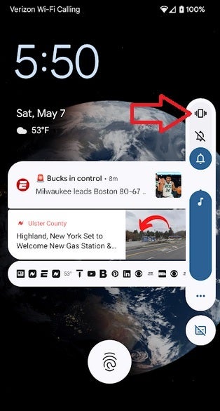 Tapping on the Pixel volume slider opens a shortcut that quickly enables vibration mode on certain Pixel models - Next month&#039;s Pixel Feature Drop will return an iconic icon to the Pixel status bar